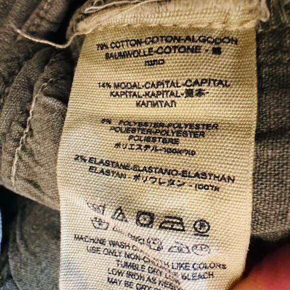 Free People Women Great Heights Fray Fringe Stretchy Cropped Ivy Green Jeans 26 - Picture 9 of 10